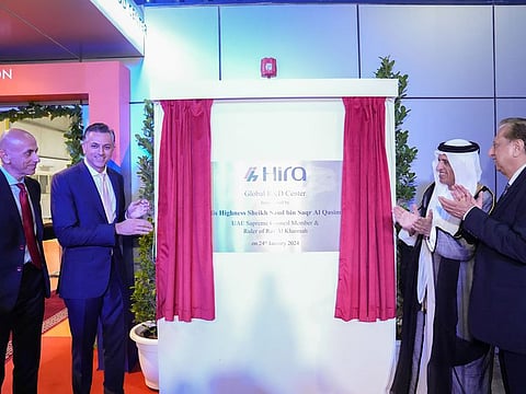 His Highness Sheikh Saud bin Saqr Al Qasimi, UAE Supreme Council Member and Ruler of Ras Al Khaimah, at Hira Industries' latest expansion in the emirate. 