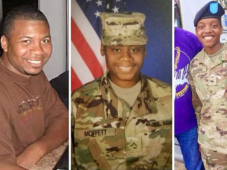 US Army Reserve Sgt. William Jerome Rivers, Spc. Breonna Alexsondria Moffett and Spc. Kennedy Ladon Sanders, who were killed in a drone attack on an outpost in northeast Jordan.