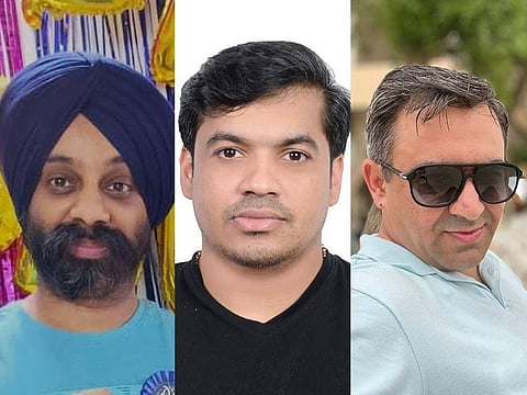 From left: Damanjeet Singh, Sujith Ozhinhala Veetil and Mohammad Ishaq.