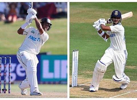 Rachin Ravindra (left) and Yashasvi Jaiswal. The emergence of new stars over last two weeks has ensured they are ready to carry the burden of Tests on their able shoulders over the next decade.