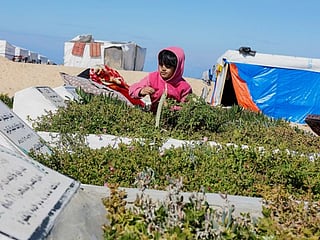 Living among the dead: Gaza families seek shelter in cemetery