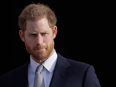 Britain's Prince Harry arrives in the gardens of Buckingham Palace in London,  Jan. 16, 2020. 
