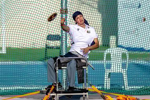 UAE's Siham Alrasheedy in action at the 15th Fazza International Para Athletics Grand Prix- Dubai 2024.
