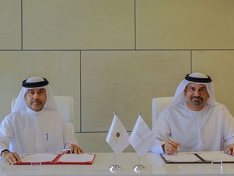 The memorandum of understanding was signed by Dr Mohamed Al Mualla (left), Undersecretary of Academic Affairs at MoE, and Ismail Al Naqi, Director-General of the Free Zones Authority in Ajman.