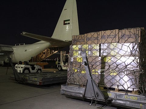  A flight carries approximately 11 metric tonnes of medicines and medical supplies to Gaza