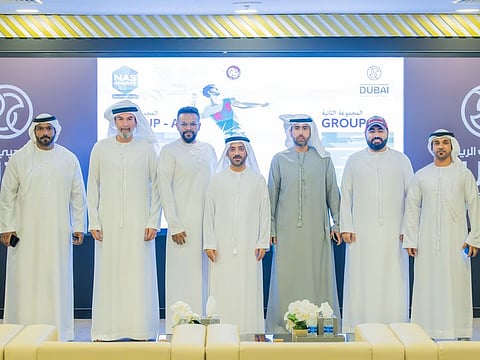Officials during the draw ceremony for the volleyball competition of the NAS Sports Tournament.