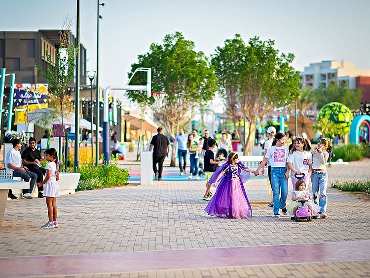 The new park at Masdar City boasts green spaces, sports courts, playgrounds and running and cycling tracks, among other attractions