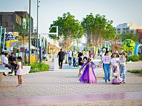 The new park at Masdar City boasts green spaces, sports courts, playgrounds and running and cycling tracks, among other attractions