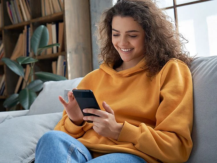 Woman looking at her phone