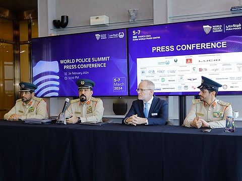 Officials sharing details of the Summit at a media briefing in Dubai on Monday 