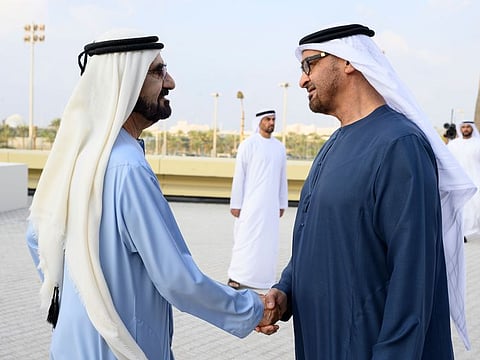 President His Highness Sheikh Mohamed bin Zayed Al Nahyan has awarded His Highness Sheikh Mohammed bin Rashid Al Maktoum, Vice President, Prime Minister and Ruler of Dubai with the Order of Zayed on Wednesday.