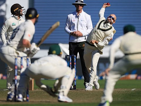 Australia's Nathan Lyon claimed four wickets in New Zealand's first innings at Basin Reserve in Wellington on Friday.