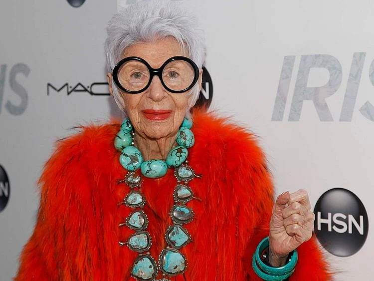 Iris Apfel attends the premiere of "Iris" at the Paris Theatre on Wednesday, April 22, 2015, in New York. 
