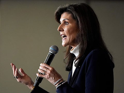 Republican presidential candidate former UN Ambassador Nikki Haley.