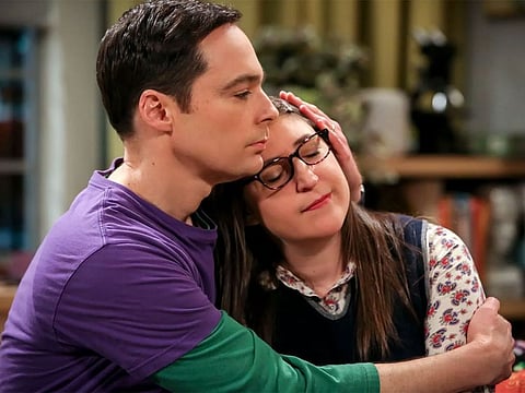 Jim Parsons and Mayim Bialik in a scene from Big Bang Theory.