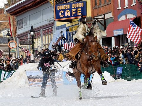 Photos: What do you get when you cross rodeo with skiing? The wild and wacky skijoring