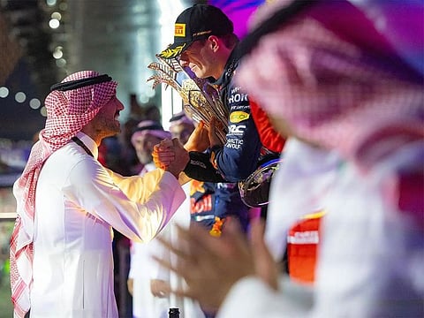 Sport Minister Crowns Dutchman Max Verstappen with F1 Saudi Arabian Grand Prix Trophy