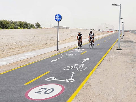 A 20km/h limit is set on cycling tracks shared with pedestrians within urban areas