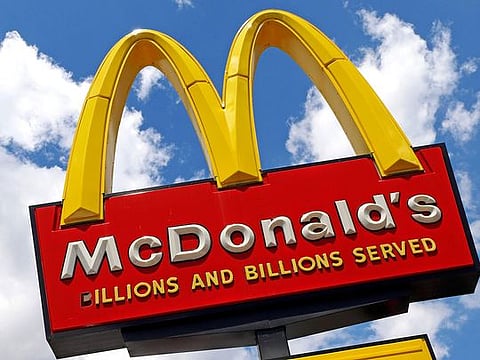 The sign outside a McDonald's restaurant is shown in Pittsburgh.