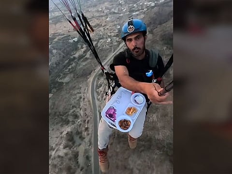  Abdullah Al Qahtani does a balancing act.