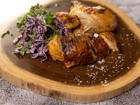 Gulf News' Your Ramadan Table' food show: Blackened roasted chicken with red cabbage coleslaw