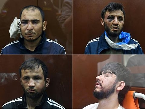  (Clockwise from top left) Saidakrami Murodalii Rachabalizoda, Dalerdjon (alternatively spelled Dalerdzhon) Barotovich Mirzoyev, Muhammadsobir Fayzov and Shamsidin Fariduni suspected of taking part in the attack of a concert hall that killed 137 people.