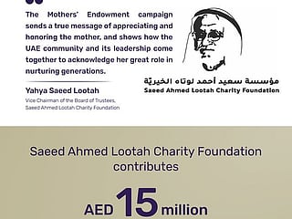 Saeed Ahmed Lootah Charity Foundation contributes Dh15 million to Mothers’ Endowment campaign