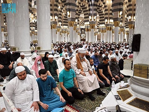 Devotees gather in vast numbers for Ramadan prayers at Prophet's Mosque in Medina
