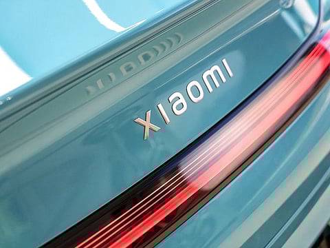 A Xiaomi Corp. SU7 electric vehicle on display at one of the company's store in Shanghai, China.