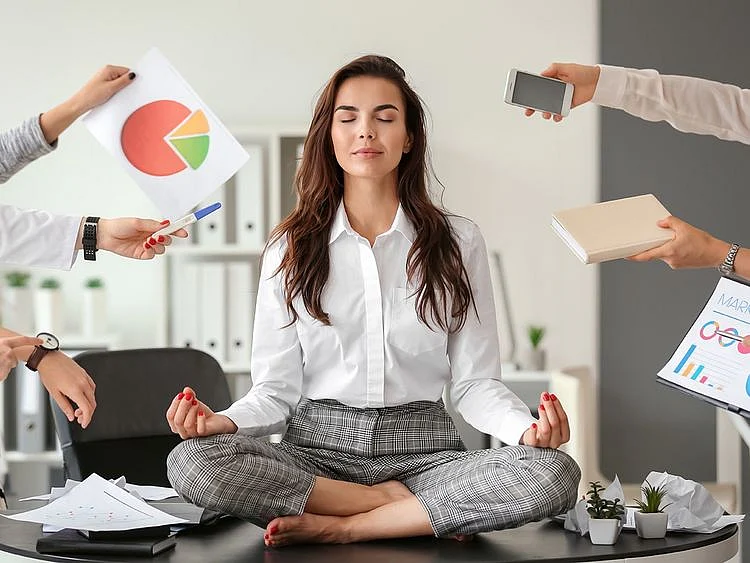 Woman meditating