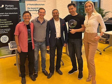 From left: Bakyt Azimkanov, Alexander Pombo, Praveen Pinto, Bruce Ahn, and Shirly Valge