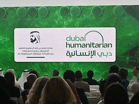 Logo of the renamed entity 'Dubai Humanitarian' revealed during the Global Humanitarian Meeting in Dubai on Monday