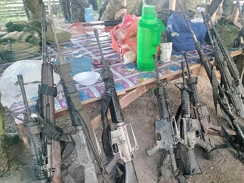 Recovered firearms from suspected members of the Bangsamoro Islamic Freedom Fighters.