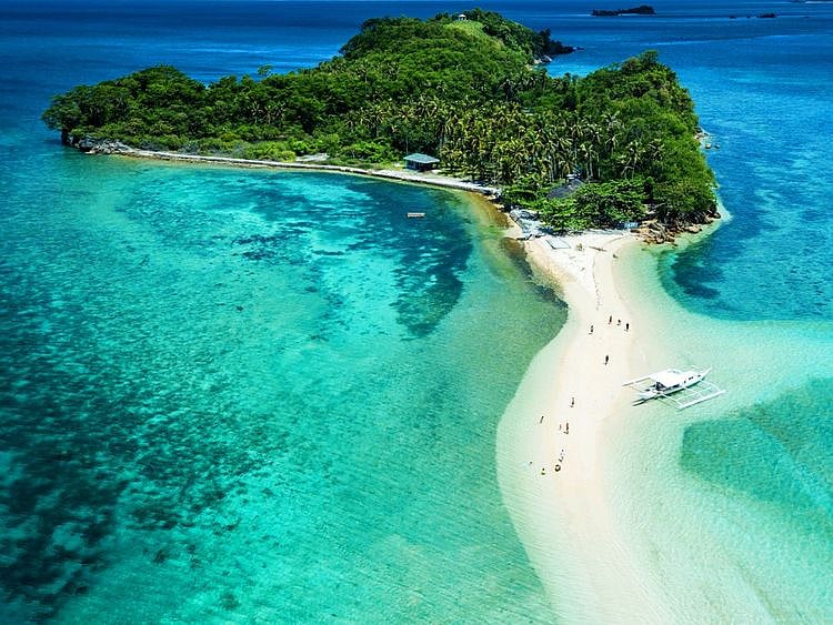 Aslom Island, in Oriental Mindoro Province, Philippines.