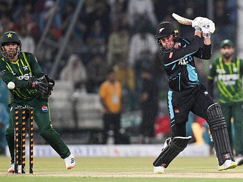 New Zealand's Tim Robinson in action during the fourth Twenty20 international against Pakistan at the Gaddafi Cricket Stadium in Lahore on Thursday.