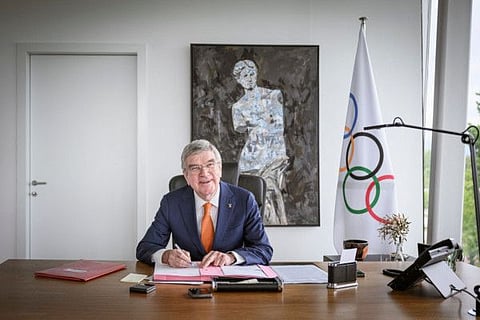 IOC President Thomas Bach at the IOC headquarters in Lausanne.