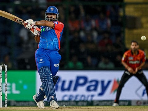 Delhi Capitals' captain Rishabh Pant in action during the Indian Premier League Twenty20 cricket match against Sunrisers Hyderabad at the Arun Jaitley Stadium in New Delhi on April 20.