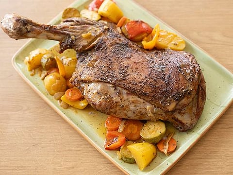 Gulf News Food Show: Roasted lamb with zesty vegetables recipe