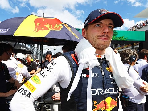 Max Verstappen of the Netherlands and Oracle Red Bull Racing on the grid prior to the F1 Grand Prix of Miami at Miami International Autodrome on May 05.