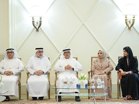 Dr Mugheer Al Khaili, Chairman of the Department of Community Development, Abu Dhabi (3rd from L) with other officials at the launch of Kindness and Mercy campaign in Abu Dhabi