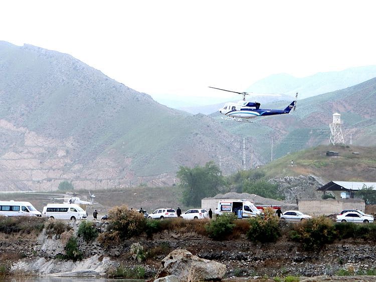  A helicopter carrying Iran’s President Ebrahim Raisi takes off, near the Iran-Azerbaijan border, May 19, 2024.