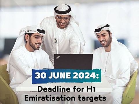 The UAE Ministry of Human Resources and Emiratisation (MoHRE) has called on companies to ensure they maintain the growth they achieved in Emiratisation targets until June 30, 2024.