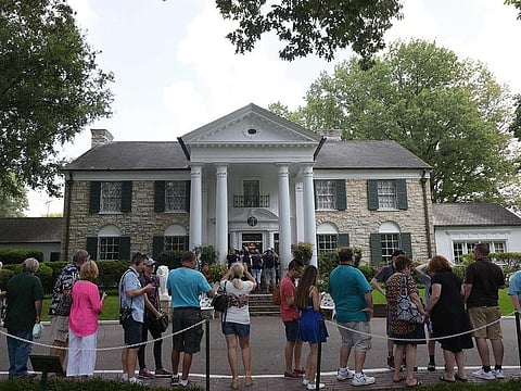 File photo: Visitors queue to enter Elvis Presley's Graceland mansion in Memphis, Tennessee. 