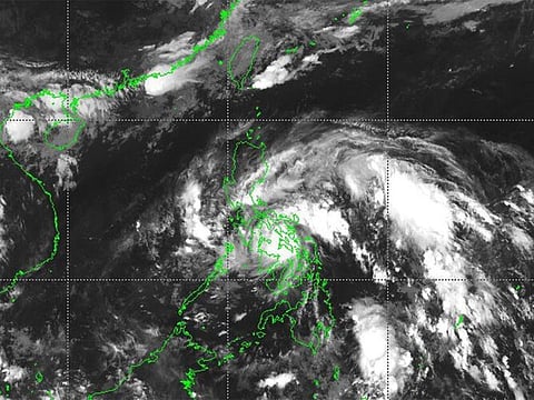 A satellite image of Tropical depression Aghon on May 25. The Philippines has an average of 20 tropical cyclones a year, making it one of the world's worst-hit countries.