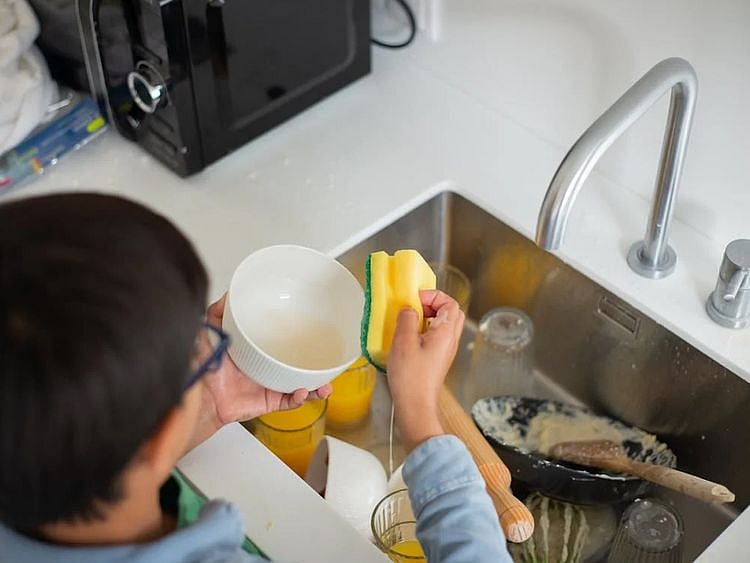 Children doing chores