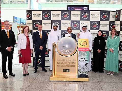 DDF representatives during the draw at Dubai International Airport on Wednesday