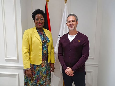 Jeremy Savory with Charmaine Donovan, CEO, Antigua and Barbuda CIU