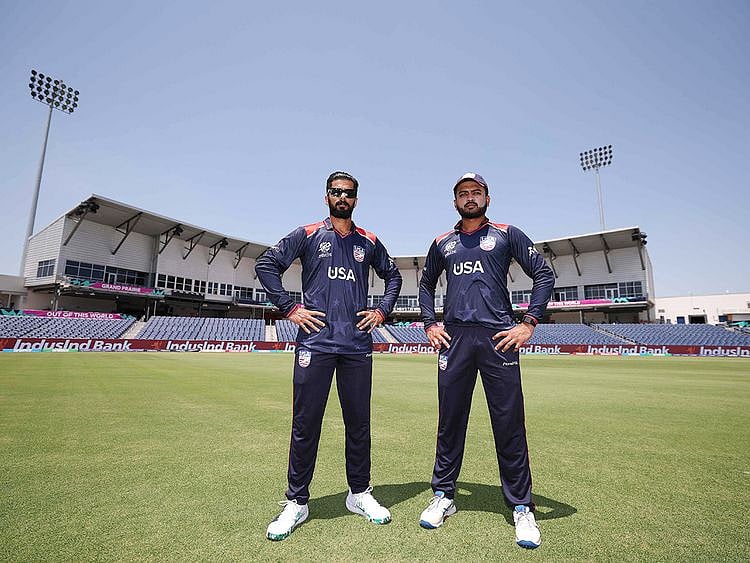 Ali Khan and Monank Patel of the USA pose
