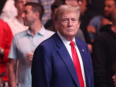 Former U.S. President Donald Trump attends UFC 302 at Prudential Center on June 01, 2024 in Newark, New Jersey.  