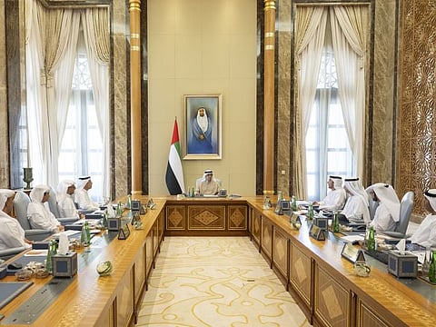 Sheikh Mansour bin Zayed Al Nahyan, Vice President, Deputy Prime Minister, Chairman of the Presidential Court and Chairman of the Central Bank of the UAE (CBUAE), chaired the meeting of the CBUAE Board of Directors, which took place at Qasr Al Watan, Abu Dhabi.